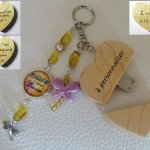 Sleutelhanger Hart usb sleutel om Cabochon & vlinder te graveren