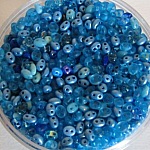 Twin kralen Mix Turquoise Blauw x 10 gr