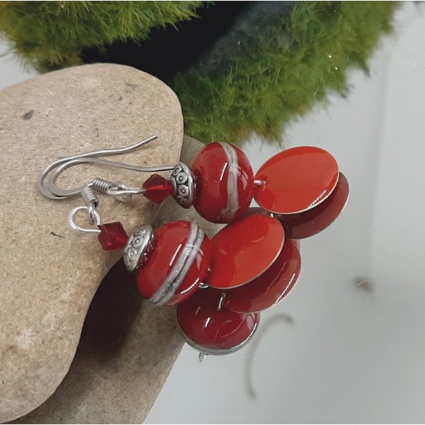 rode oorbellen met zilverdraad designer oorbellen voor oren met gaatjes