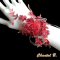 Glamoureuze rode kant en strass bruids manchet armband