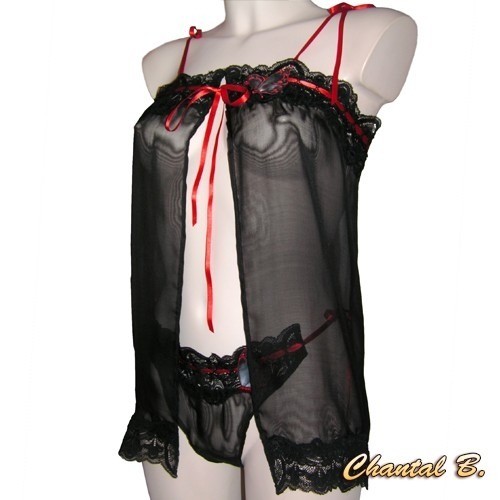 Valentijnsdag Lingerie zwart zijden vlinder setje Alix