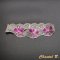 Roze zijde ORCHIDEE Trouwring Kussen Set 