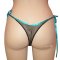 Turkoois en zwarte zijden chiffon string - 10% KORTING op 2 KOPERS
