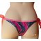 Handgeschilderde marine en fuchsia zijden string