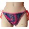 Handgeschilderde marine en fuchsia zijden string