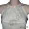Witte blouse top met zwarte handgeschilderde kanten riem