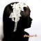 haarband kant Calais ivoor bruiloft accessoire hoofdband zijde bloem strass