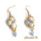 oorbellen swarovski kristal blauwe saffier witte parels en goud avond bruiloft verguld
