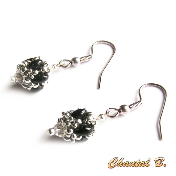 bruiloft oorbellen swarovski kristal parel en zilveren glazen kralen