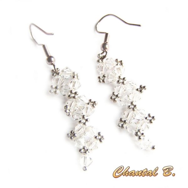 oorbellen swarovski kristal helder en zilver avond bruiloft