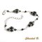 armband kristal swarovski glas kralen zwart glanzend en zilver geweven
