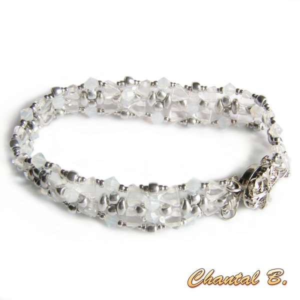 Swarovski kristal en zilveren bruiloft manchet armband