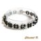 zwarte swarovski armband barok glans geweven kralen swarovski kristal zwart en zilver