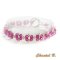 swarovski roze fuchsia romantische armband swarovski geweven kralen roze kristal en zilver