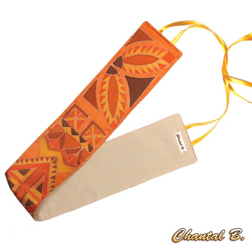 handgeschilderde oranje zijden chiffonsjaal avondaccessoire