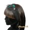hoofdband turquoise haar kant en veren turquoise blauw en zwart