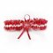 kousenband van rood kant en kersenbloemen