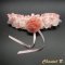 kousenband romantische lingerie ontwerper satijn roze poeder kant ivoor Rachel ivoor bloem chiffon