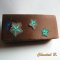 avondtas of huwelijkskoppeling chocolade satijn zijde bloemen turquoise goud strass steentjes