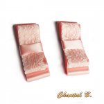 trouwschoenen clips satijnen strik en kant zalm bruid