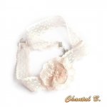 poederroze kanten hoofdband trouwaccessoire romantische hoofdband