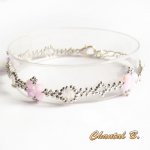 swarovski armband swarovski kralen roze AB boheme kristal en zilver romantische bruiloft