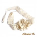 antieke kanten haarband trouwaccessoire romantisch ivoor en bloem hoofdband