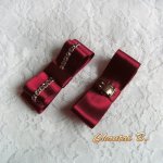 clips schoenen rood huwelijksceremonie boog bordeaux bruid