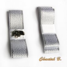 clips trouwschoenen boog fancy wit zilver satijn