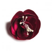 fuchsiaroze satijnen bloem en stampers handgemaakt voor trouwaccessoire