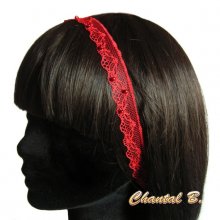 fijne rode kant kralen haarband bruiloft accessoire hoofdband