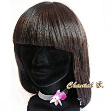 bruiloft accessoire ketting ceremonie choker orchidee roze zijde geschilderd op organza lint