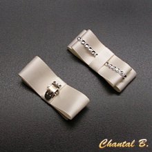 clips trouwschoenen ceremonie satijnen strik ivoor bruid en zilver