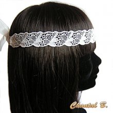 bruiloft hoofdband wit kant en strass haarband