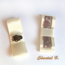 clips trouwschoenen satijnen strik ivoor bruid en kant taupe