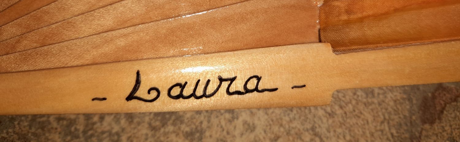 Mooie waaier van satijn katoen geheel met de hand beschilderd "Amate de Oaxaca".