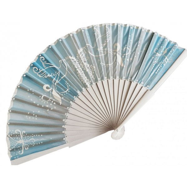 Een prachtige handgetekende en handbeschilderde zijden waaier voor een perfecte "D-Day".