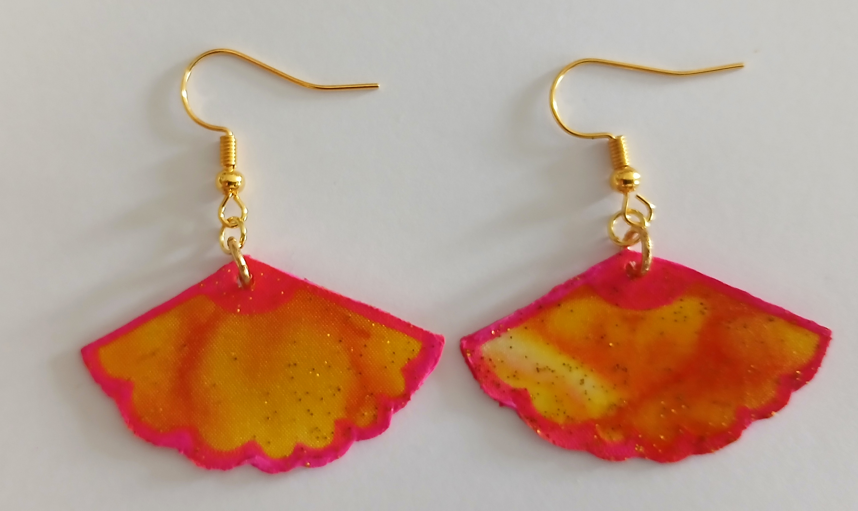 Boucles d oreilles en soie recto verso