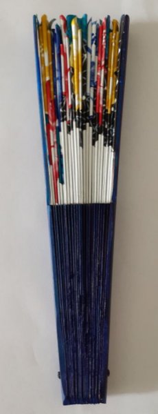 Handgetekende en geschilderde satijnen waaier "OAXAQUE&Ntilde;A