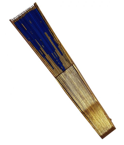 Handgetekende en handgeschilderde katoenen satijnen waaier "Les orgues