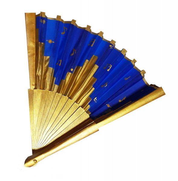 Handgetekende en handgeschilderde katoenen satijnen waaier "Les orgues