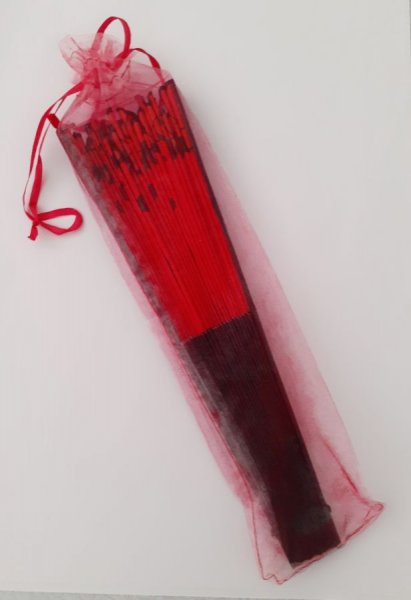 Handgetekende en geschilderde satijnen waaier "Malaga