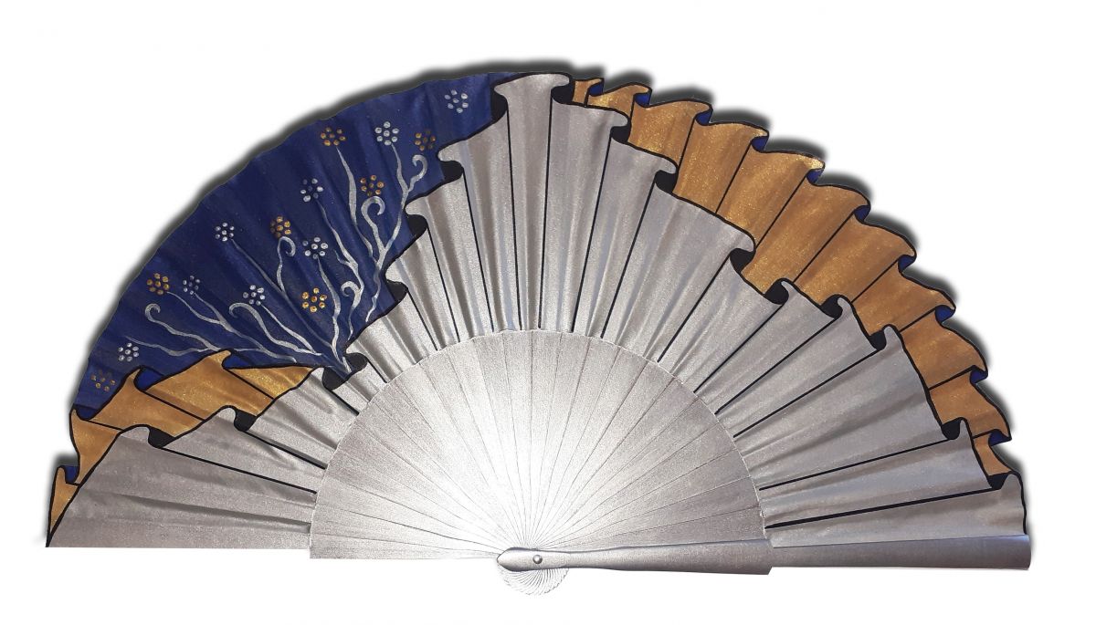 Handgeschilderde katoenen satijnen ventilator "Draped Icecool