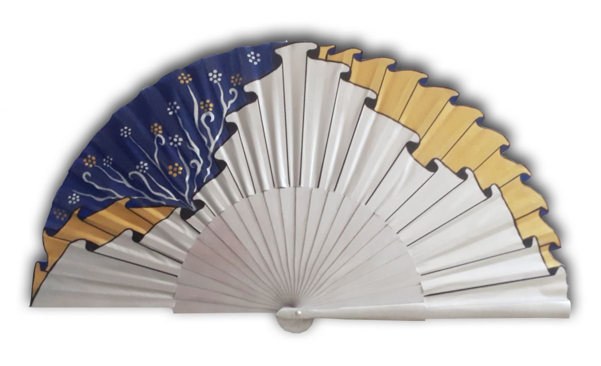 Handgeschilderde katoenen satijnen ventilator "Draped Icecool