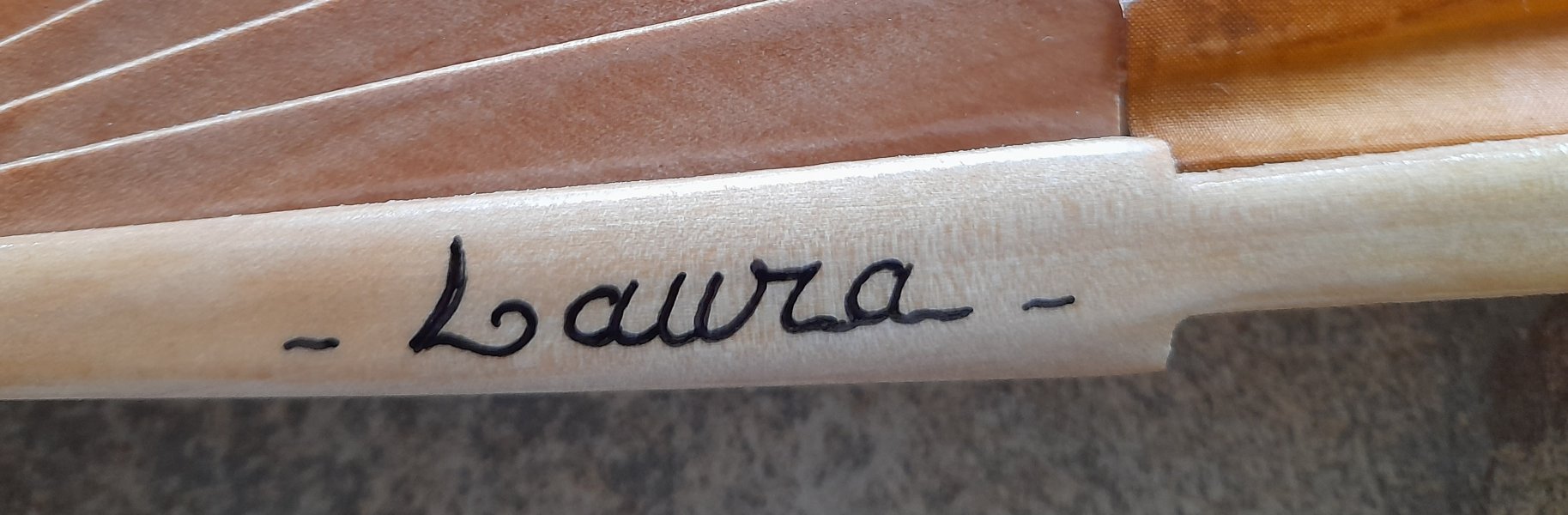  Unisex handgeschilderde katoenen waaier. "Regate" 19cm