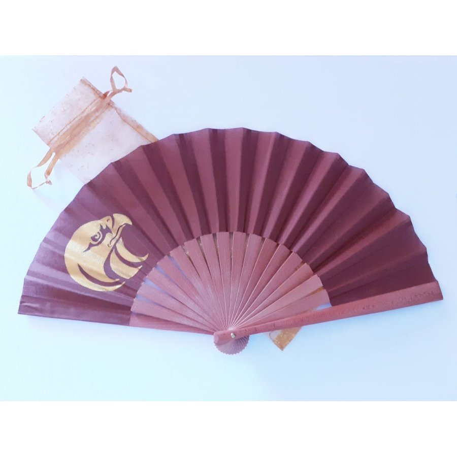 Unisex handgeschilderde katoenen waaier. "Emiraten" 19cm