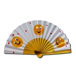Mijn eerste handgetekende en geschilderde katoenen waaier 'Emoji