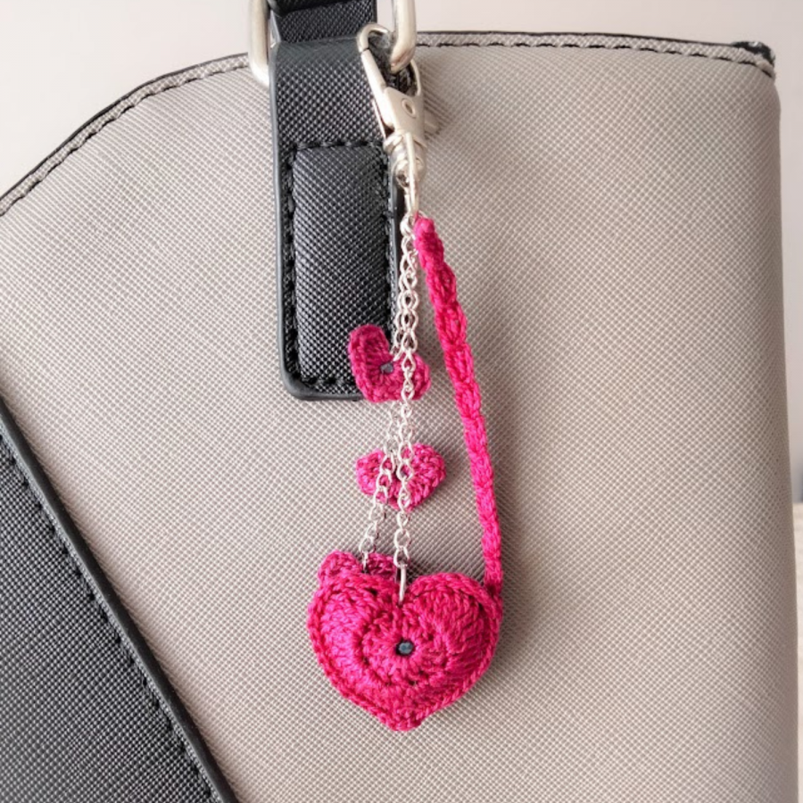 Hart" tas juweel Fuchsia