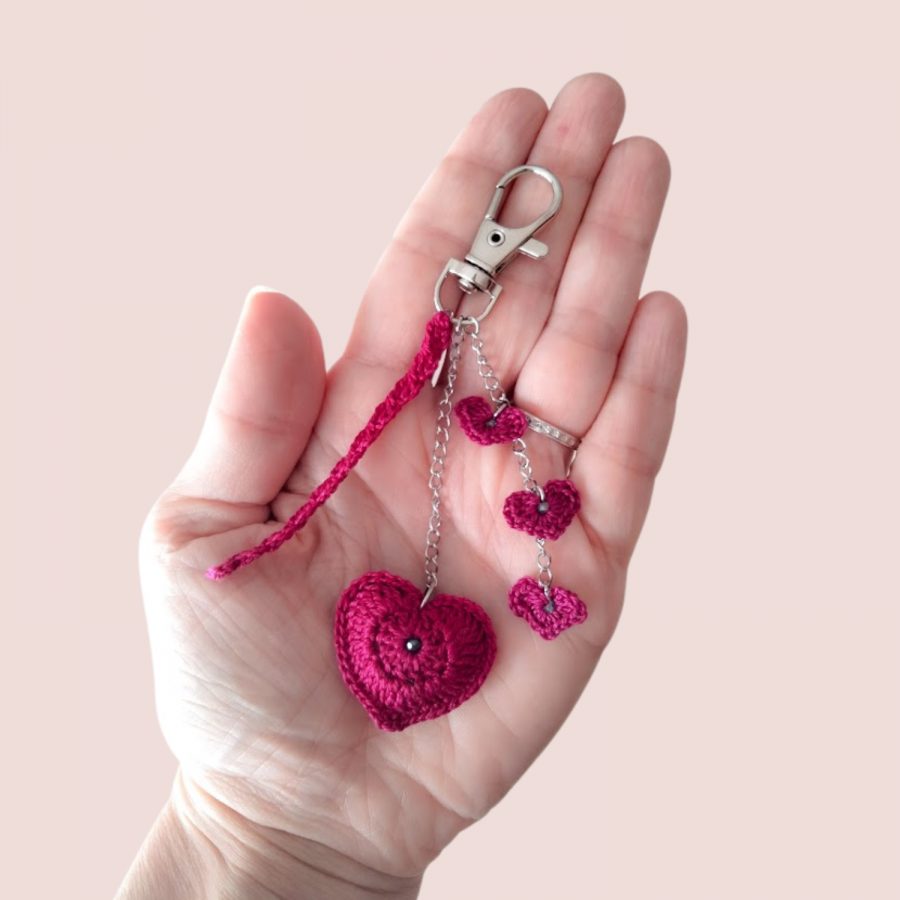 Hart" tas juweel Fuchsia