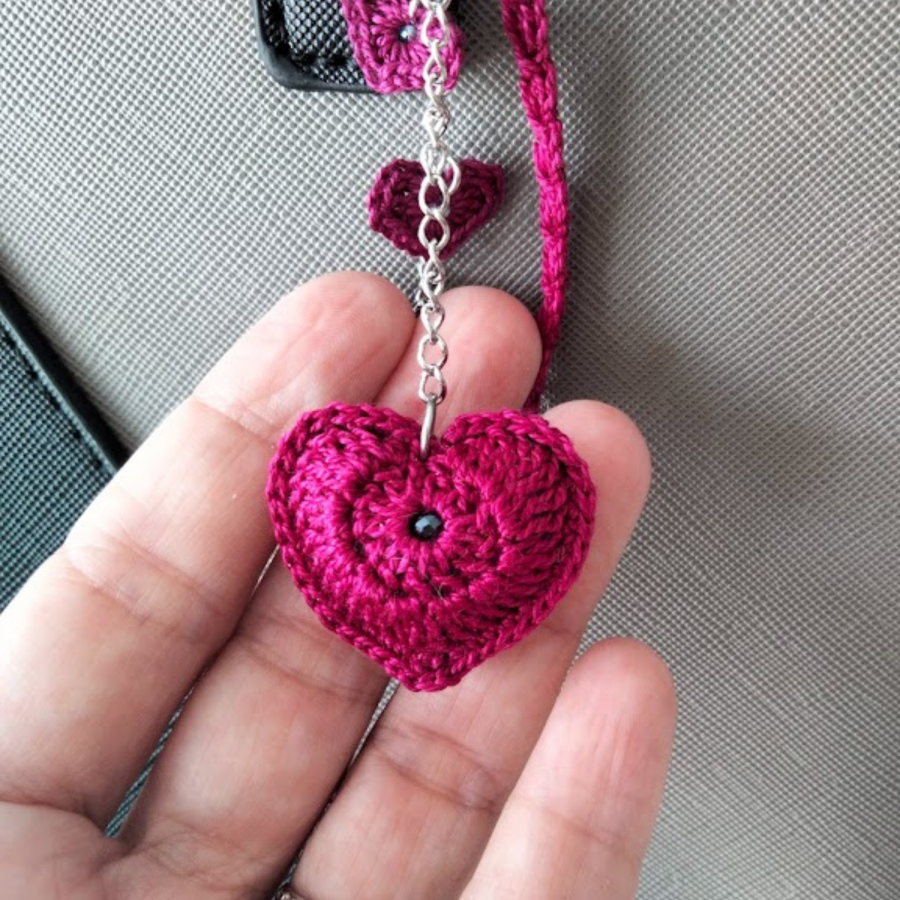 Hart" tas juweel Fuchsia